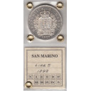 1898  5 Lire Argento Ottima Conservazione Certificato di Garanzia San Marino Spl+
